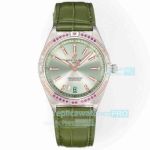 Swiss Clone Breitling Chronometer Automatic 36 South Sea Mint Green Diamond Ladies Watch 